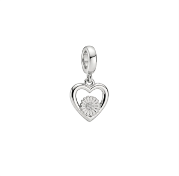 Marguerite Flower Love charm 4 mm sølv , fra Christina Jewelry & Watches